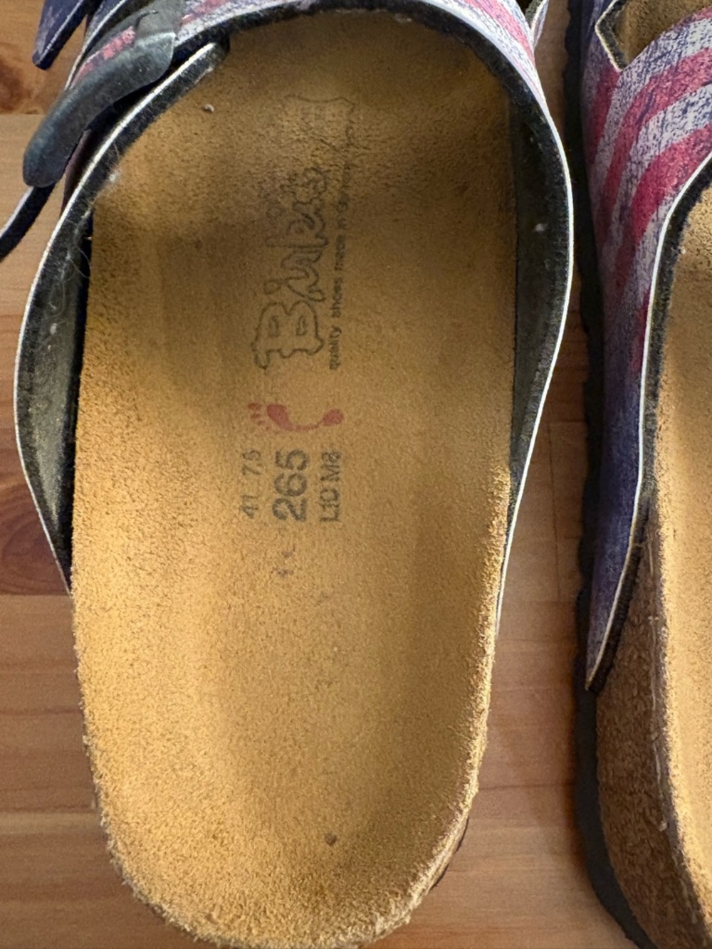 Double-Buckle Women’s Sandals in Red, White & Blue - Picture 3 of 4